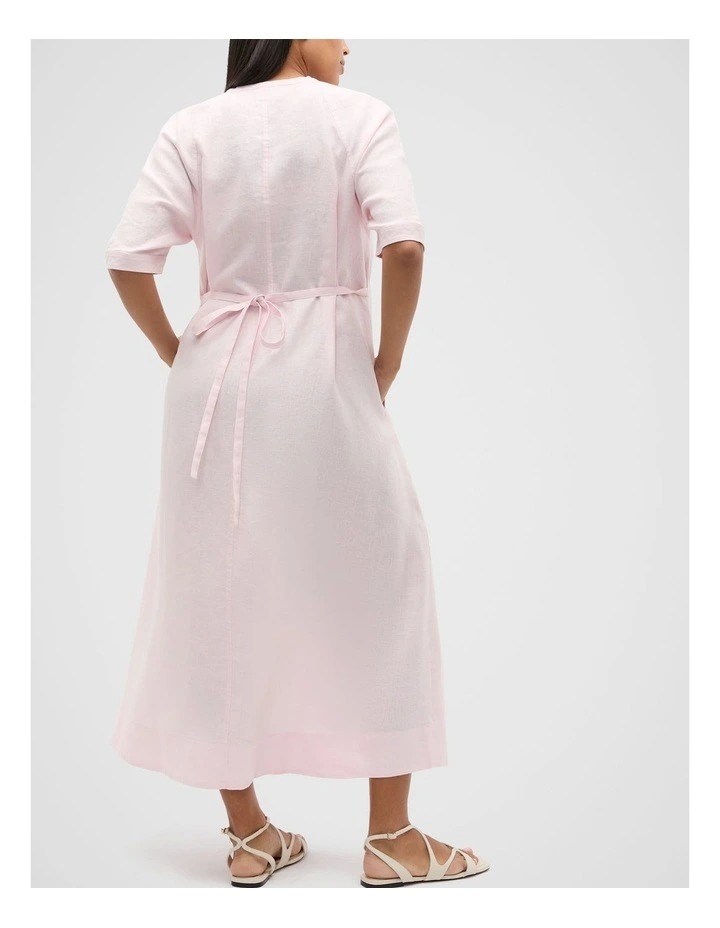 Linen Belted Maxi Dress in Primrose image 2
