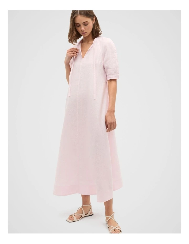 Linen Belted Maxi Dress in Primrose image 7