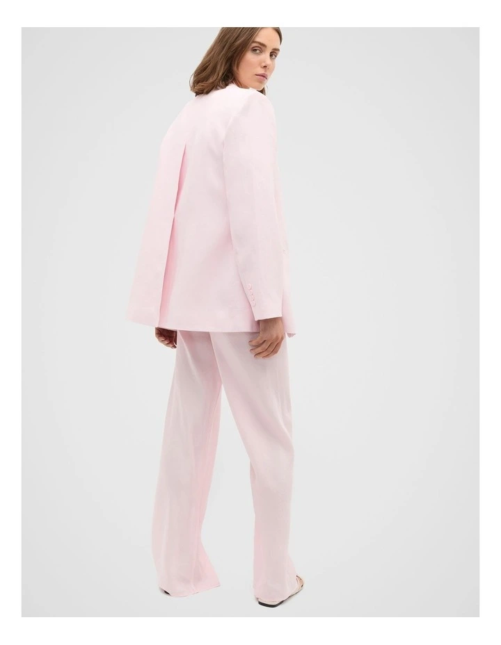 Tailored Linen Back Detail Blazer in Primrose image 2