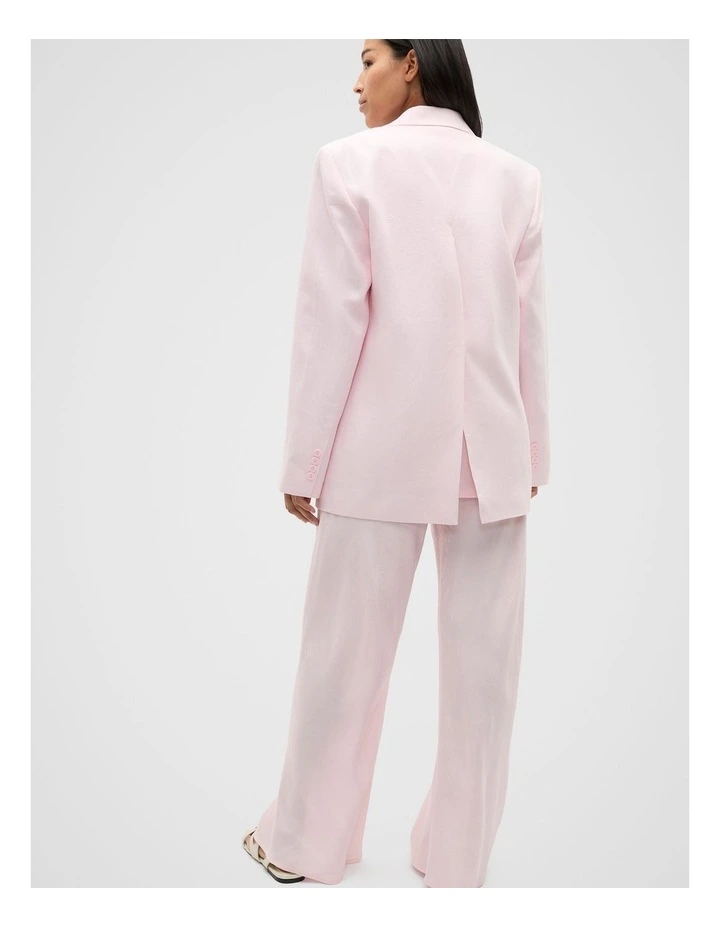 Tailored Linen Back Detail Blazer in Primrose image 6