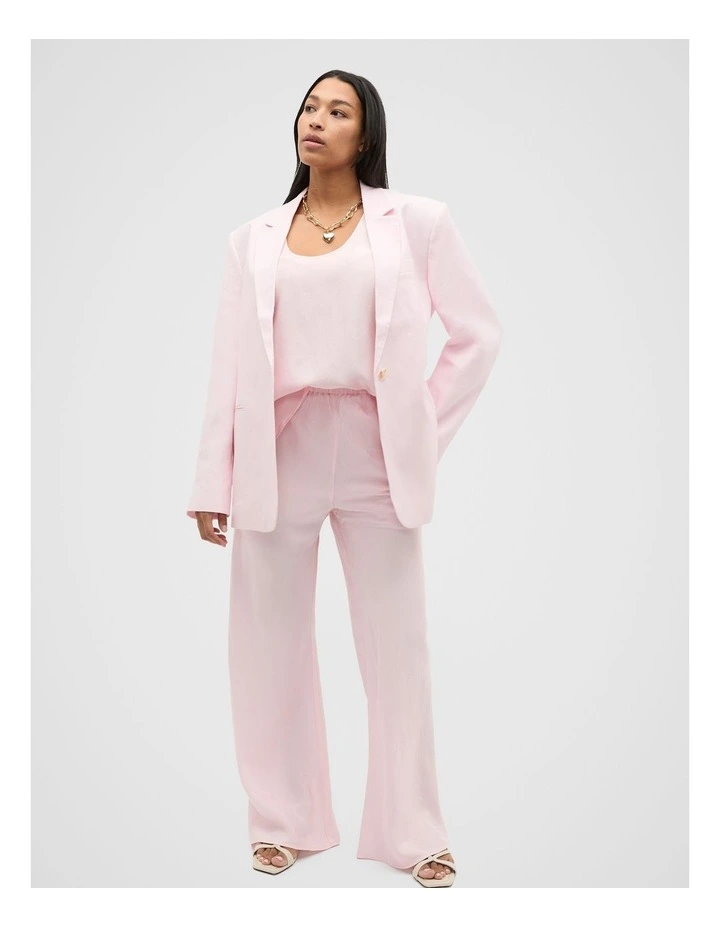 Tailored Linen Back Detail Blazer in Primrose image 7