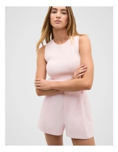 Textured Cotton Knit Top in Primrose