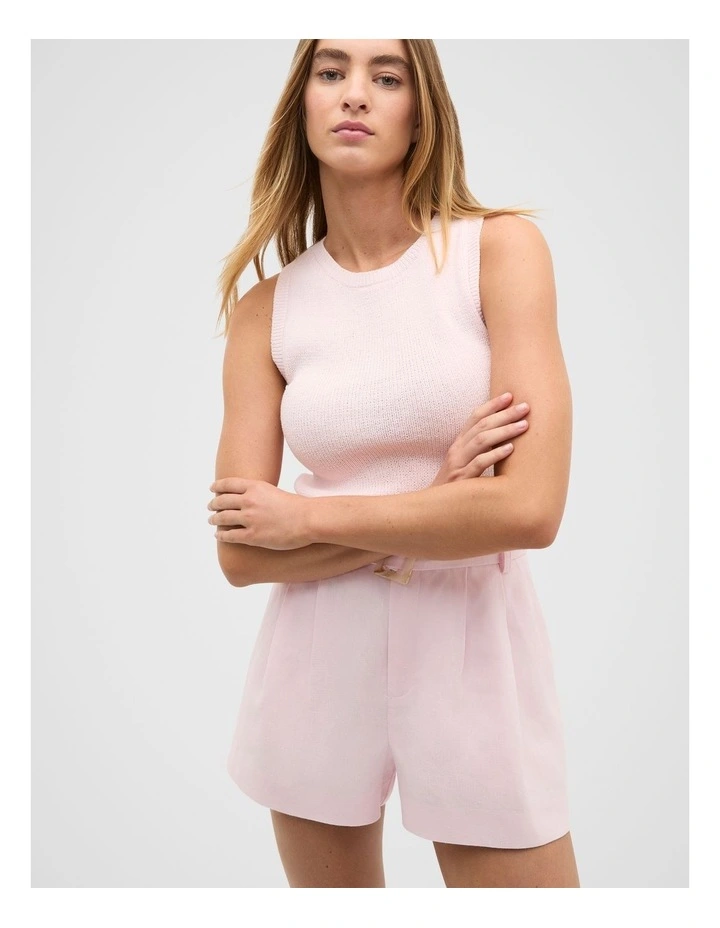 Textured Cotton Knit Top in Primrose image 1