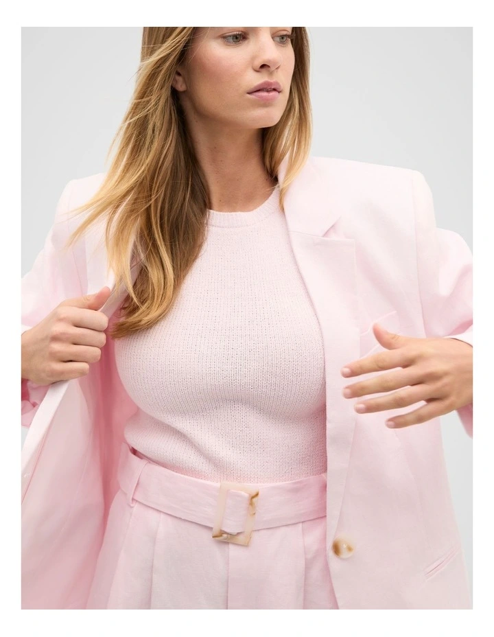 Textured Cotton Knit Top in Primrose image 4