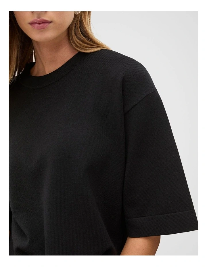Oversized Side Split Knit in Black image 6