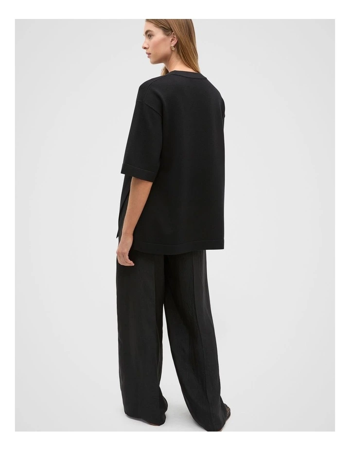 Oversized Side Split Knit in Black image 7