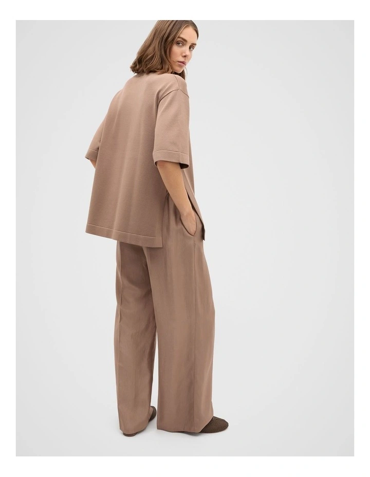 Oversized Side Split Knit in Nutmeg image 2