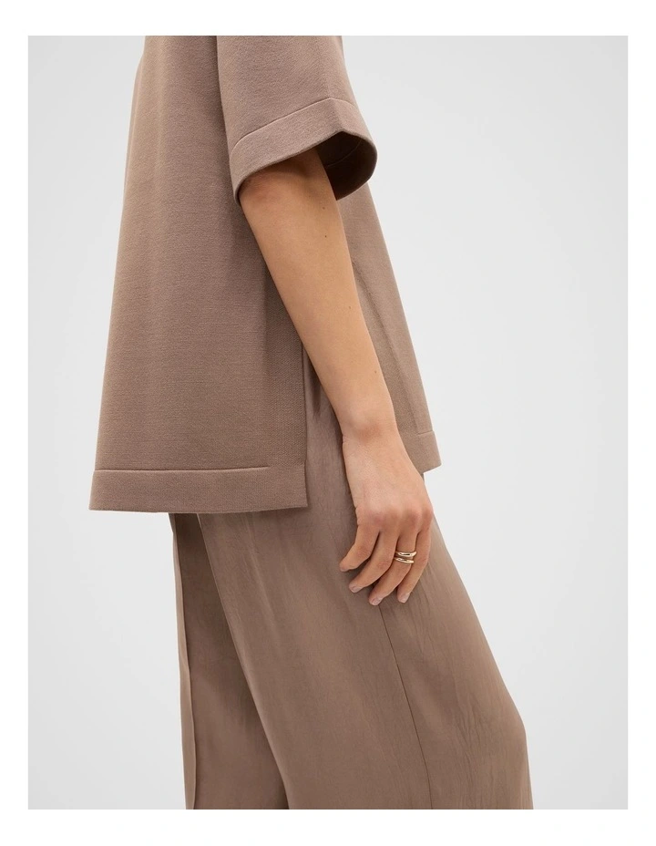 Oversized Side Split Knit in Nutmeg image 3