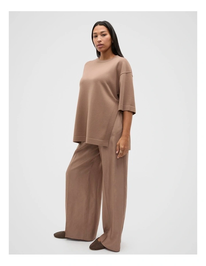 Oversized Side Split Knit in Nutmeg image 5