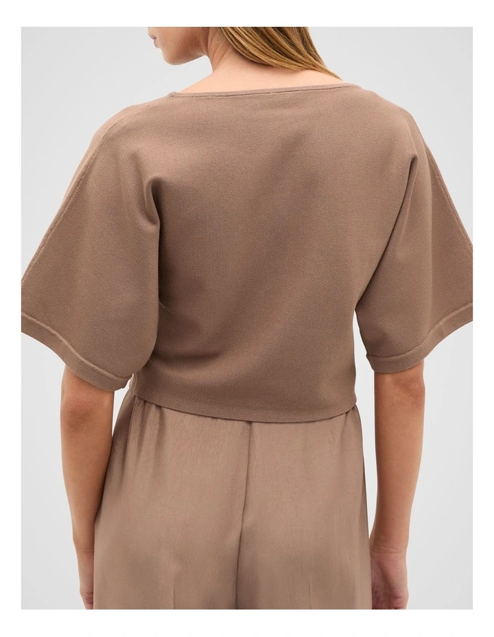 Compact Crepe Knit Top in Nutmeg image 2