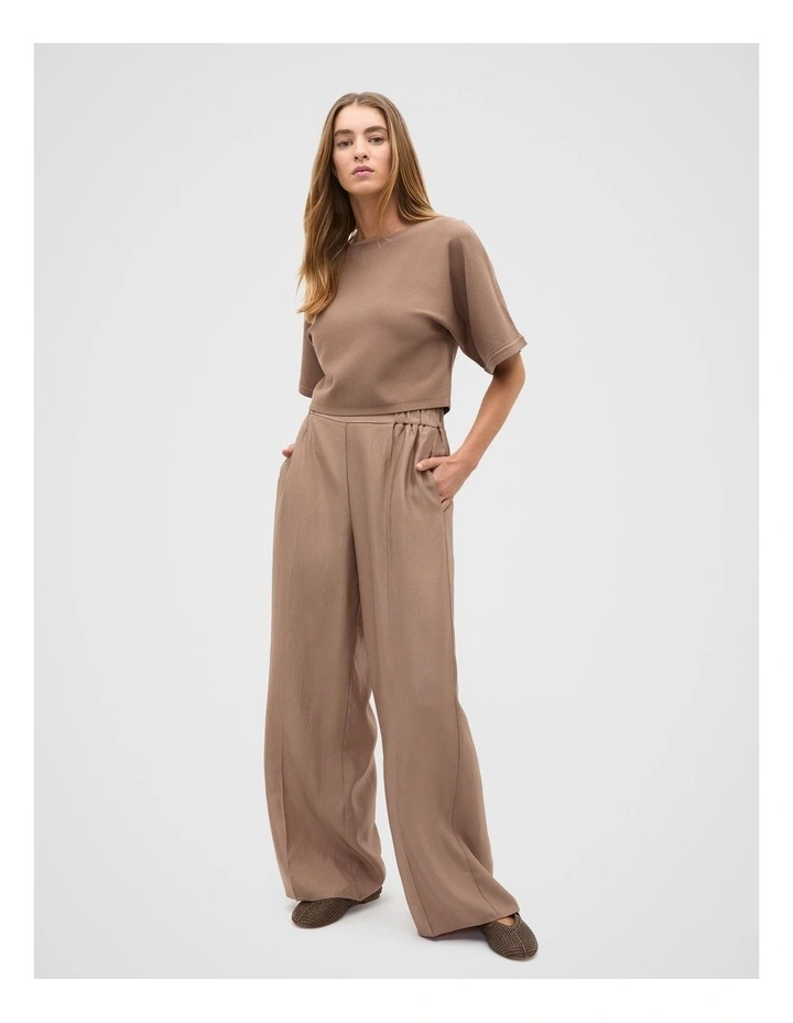 Compact Crepe Knit Top in Nutmeg image 4