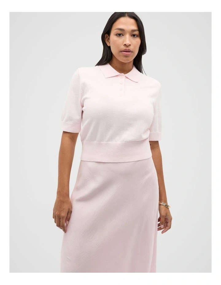 Knit Polo Top in Primrose image 5