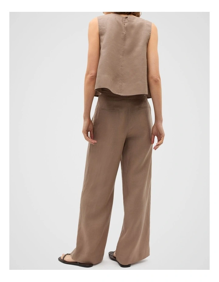Core Linen Waisted Pant in Nutmeg image 2
