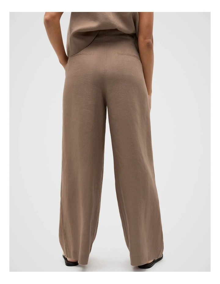 Core Linen Waisted Pant in Nutmeg image 7
