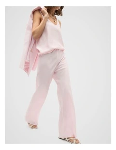 Crinkled Satin Pant in Primrose