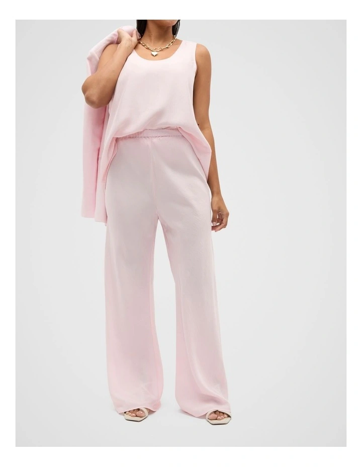 Crinkled Satin Pant in Primrose image 5