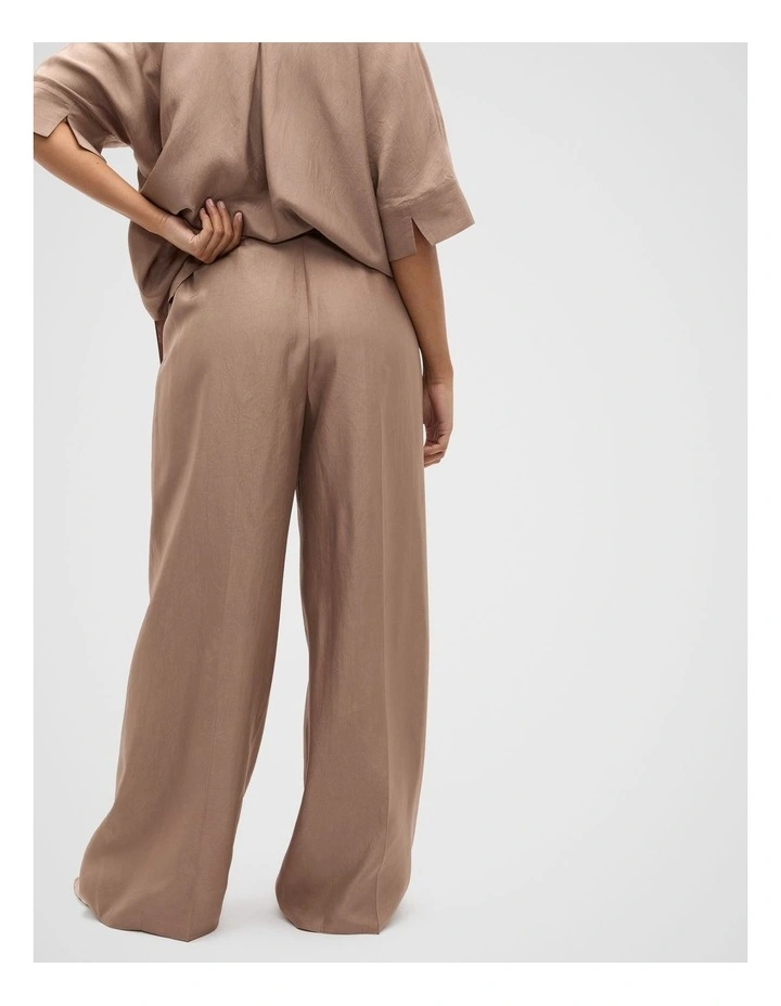 Crinkled Satin Palazzo Pant in Nutmeg image 6
