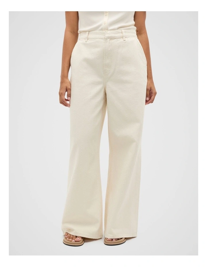 Textured Denim Tailored Jean in Buttercream image 1