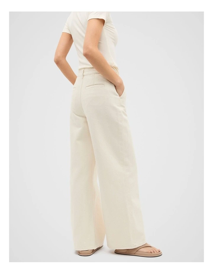 Textured Denim Tailored Jean in Buttercream image 5