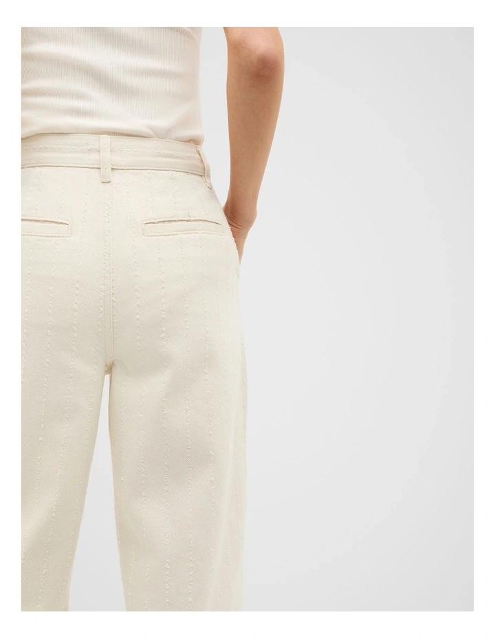 Textured Denim Tailored Jean in Buttercream image 6