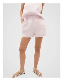 Core Linen Gathered Palazzo Short in Primrose