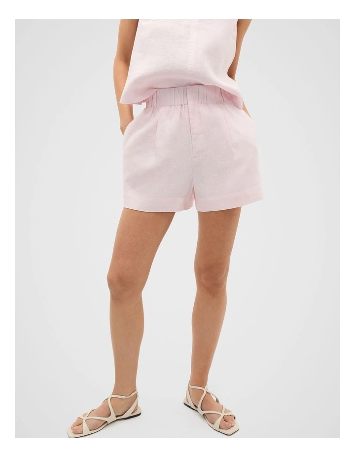 Core Linen Gathered Palazzo Short in Primrose image 1