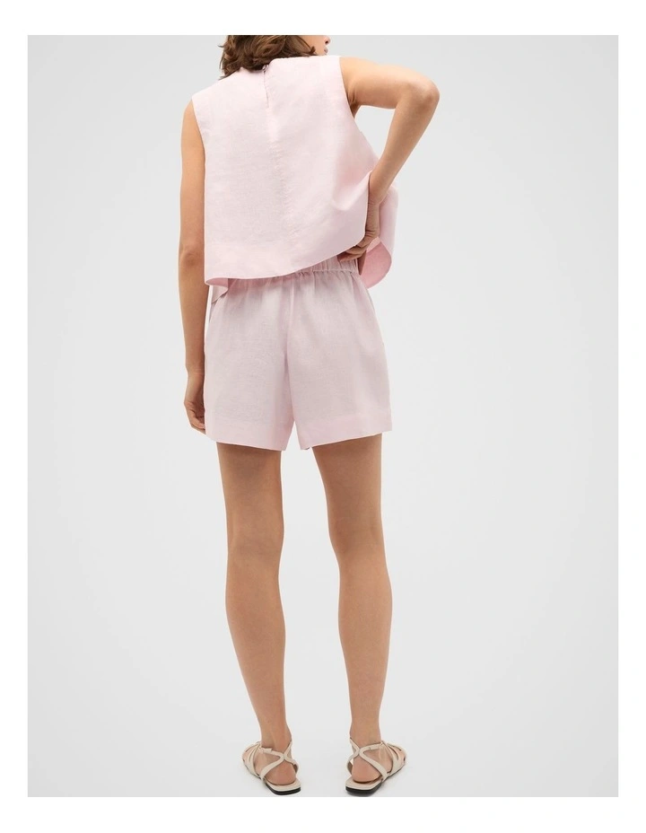 Core Linen Gathered Palazzo Short in Primrose image 2