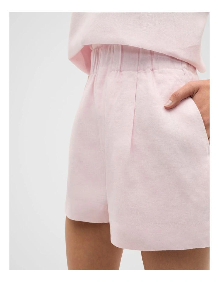 Core Linen Gathered Palazzo Short in Primrose image 3