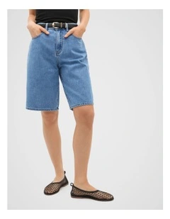 Longline Jean Short in Blue