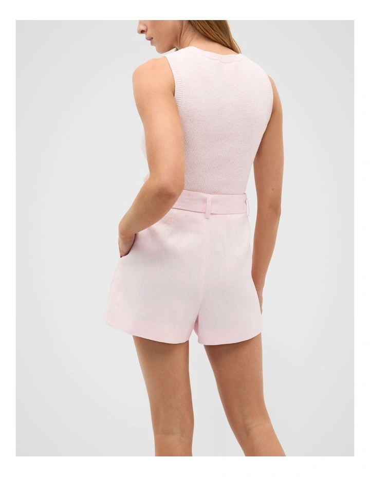 Tailored Linen Pleat Short in Primrose image 2