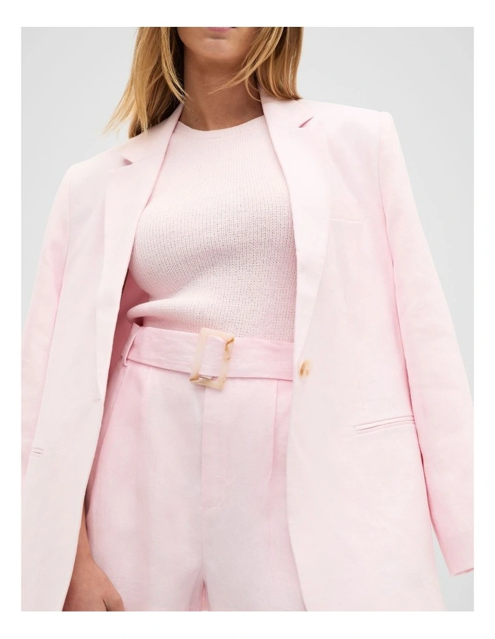 Tailored Linen Pleat Short in Primrose image 3