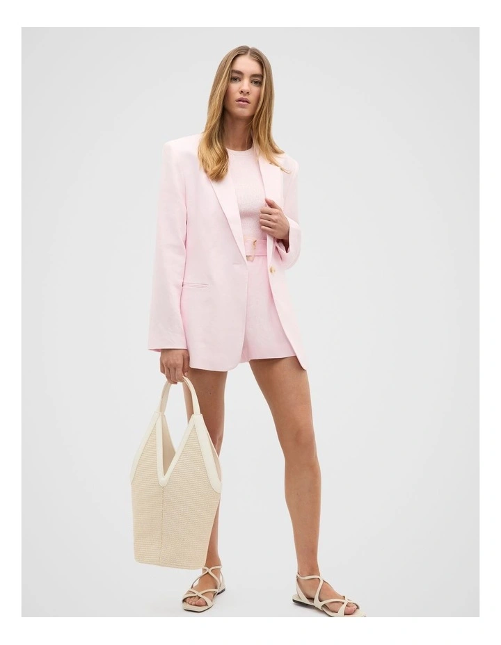 Tailored Linen Pleat Short in Primrose image 4