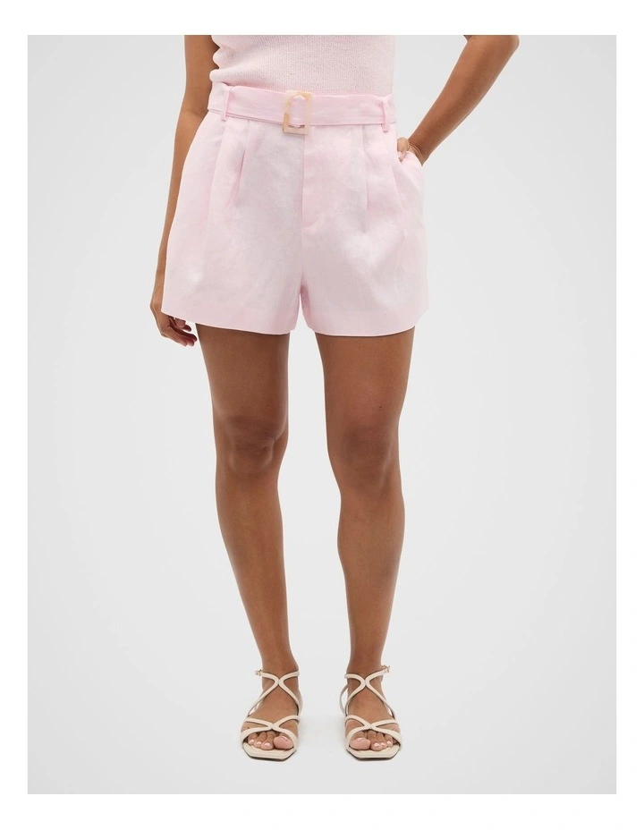 Tailored Linen Pleat Short in Primrose image 5