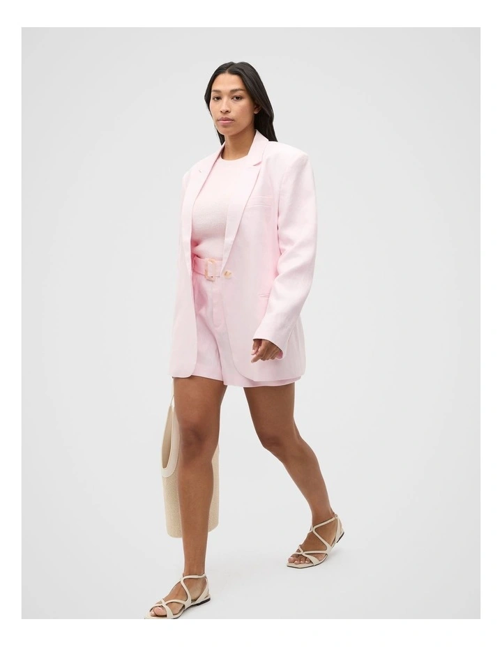 Tailored Linen Pleat Short in Primrose image 7