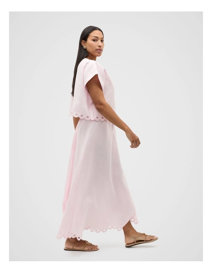 Linen Embroidered Skirt in Primrose image 7