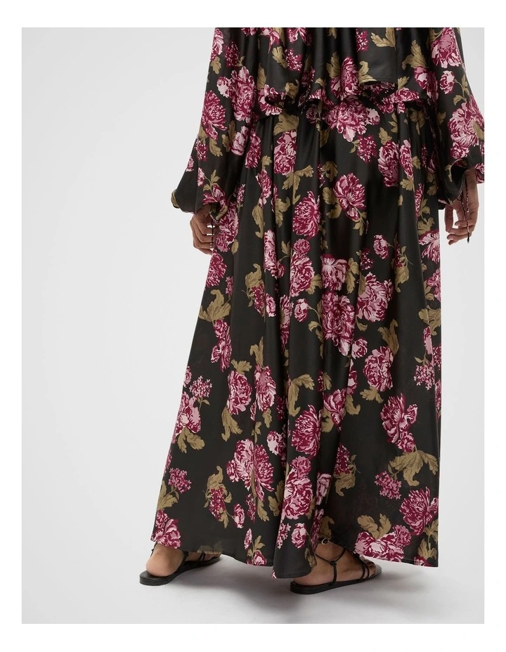 Silk Floral Skirt in Multi image 2