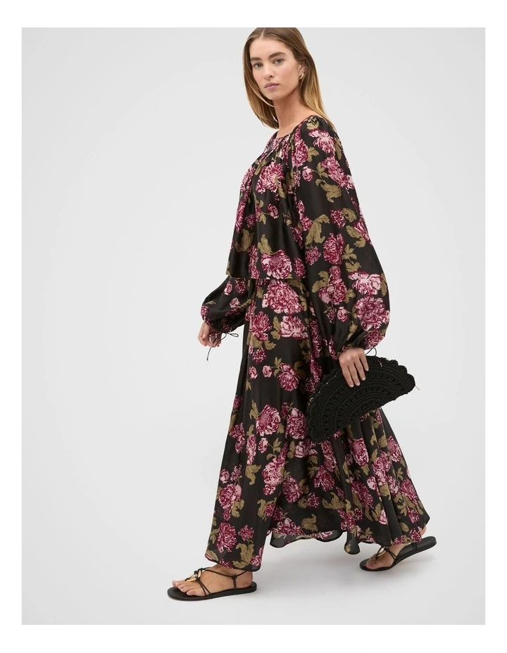 Silk Floral Skirt in Multi image 5