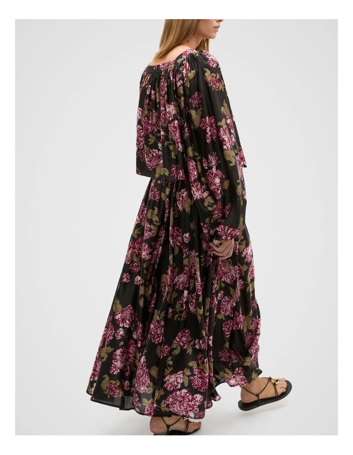 Silk Floral Skirt in Multi image 6
