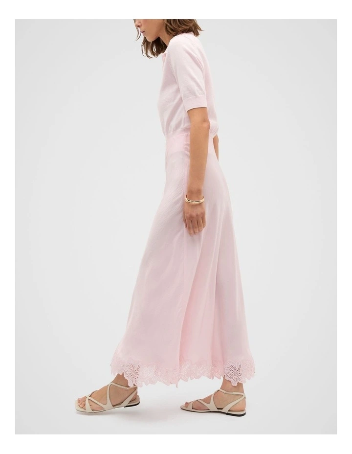 Crinkled Satin Skirt in Pink image 2