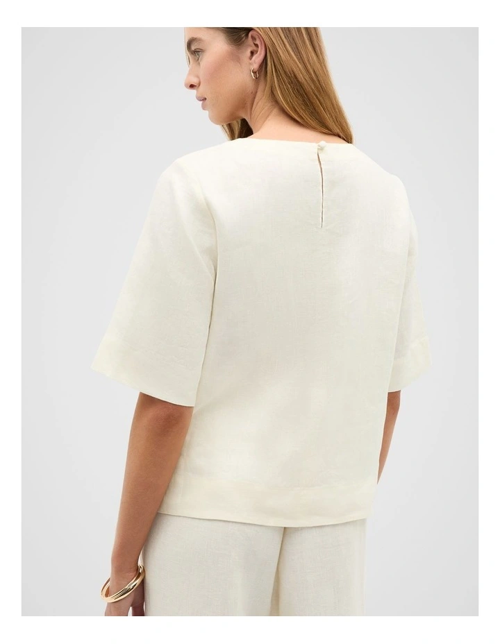 Core Linen Tee in Buttercream image 2