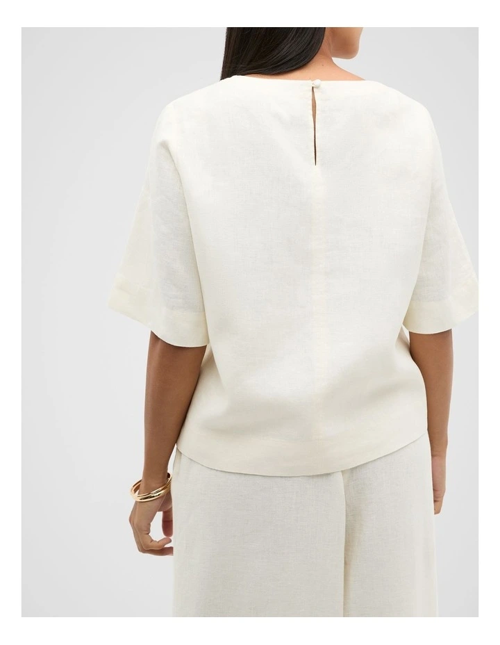 Core Linen Tee in Buttercream image 7
