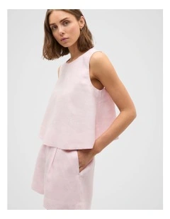Core Linen Shell Top in Primrose