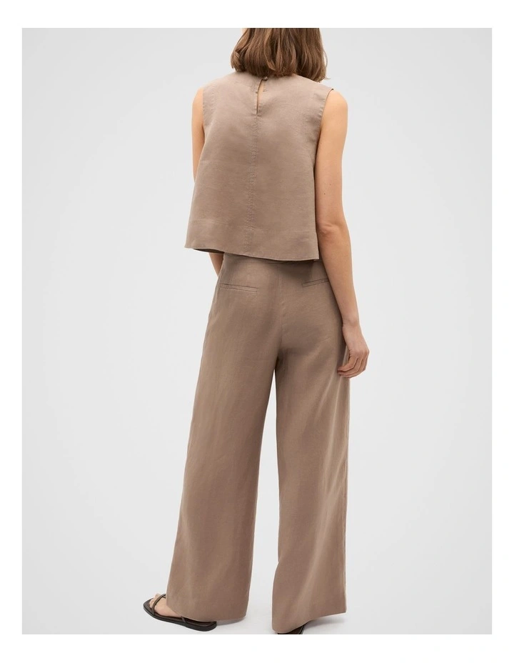 Core Linen Shell Top in Nutmeg image 2