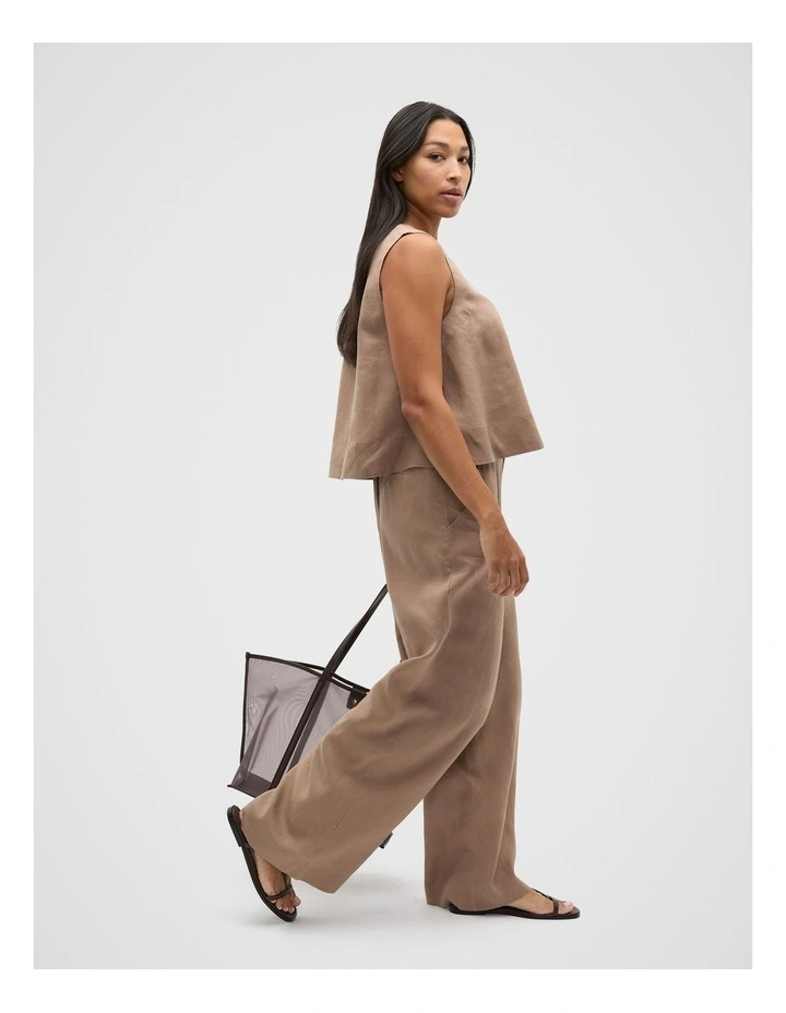 Core Linen Shell Top in Nutmeg image 6