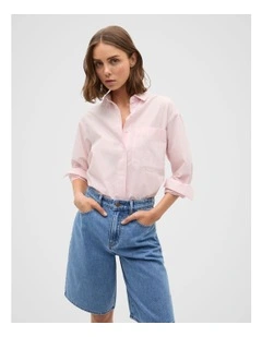 Poplin Oversized Shirt in Pink