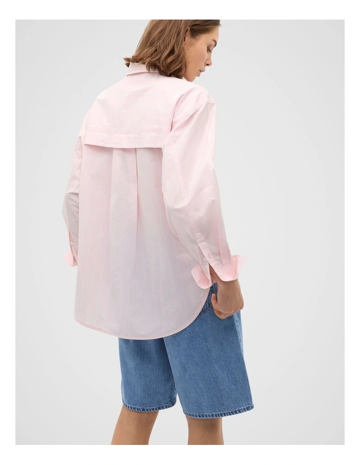 Poplin Oversized Shirt in Pink image 2