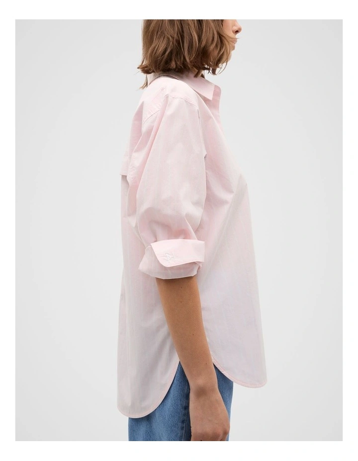 Poplin Oversized Shirt in Pink image 3
