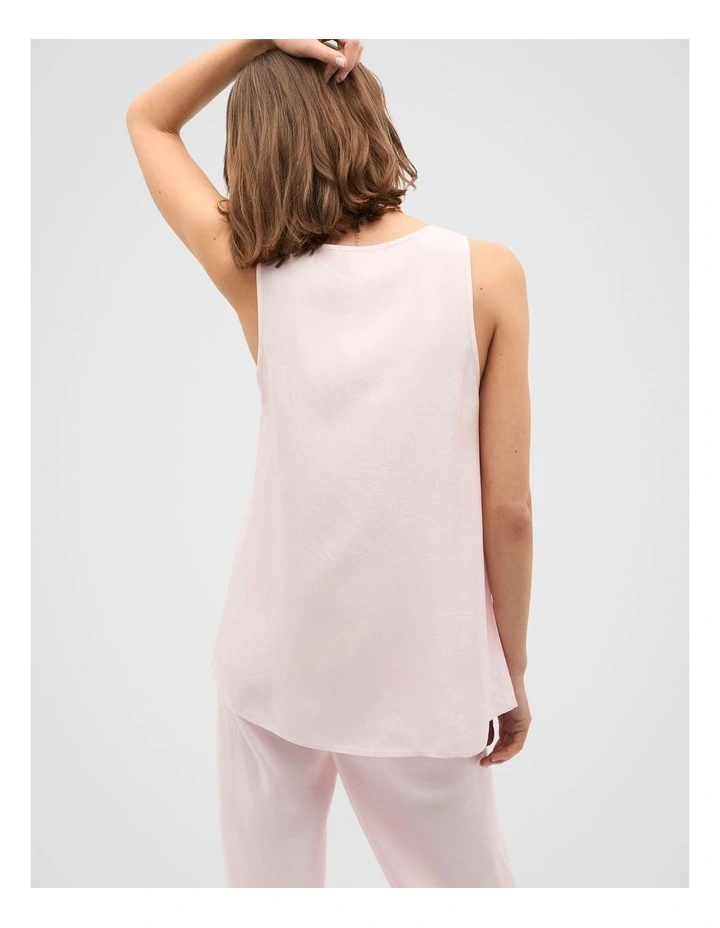 Crinkled Satin Longline Tank in Primrose image 2