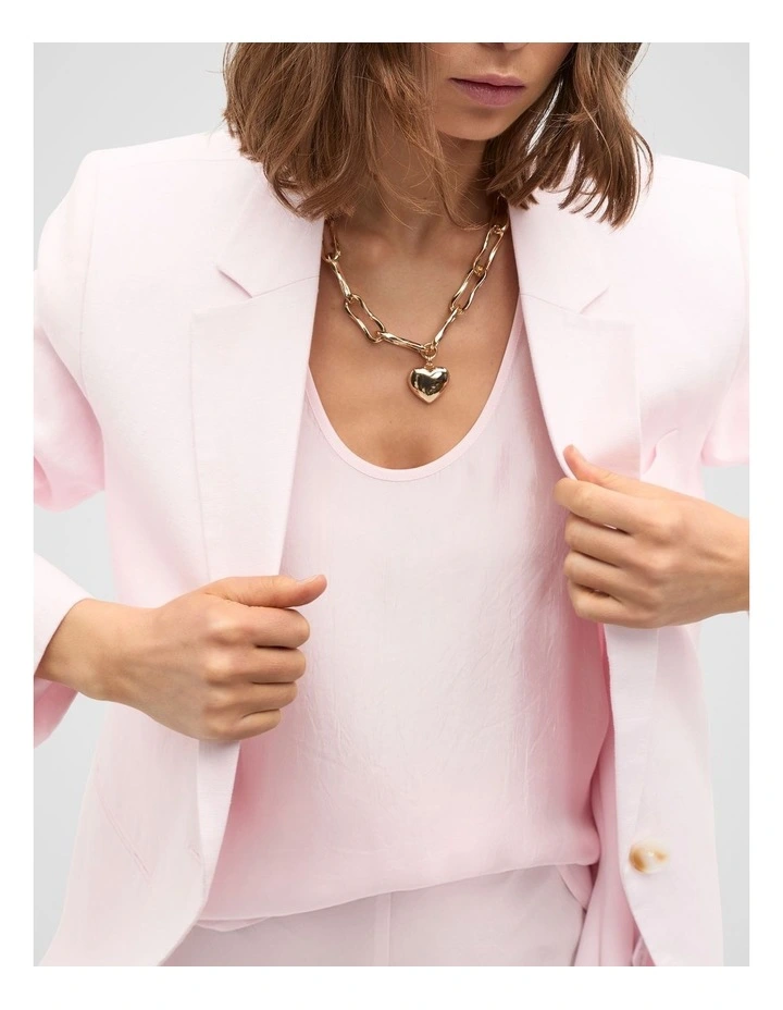 Crinkled Satin Longline Tank in Primrose image 3