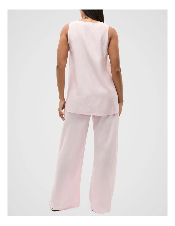 Crinkled Satin Longline Tank in Primrose image 6